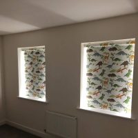 dinosaur roller blinds in child's room