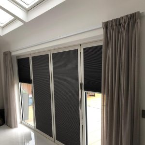 bifold door blinds half open