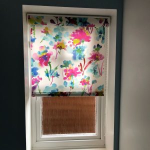bright colourful floral roller blinds
