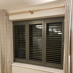 dark plantation shutters