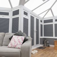 closed blinds in conservatory