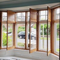 open wooden shutters