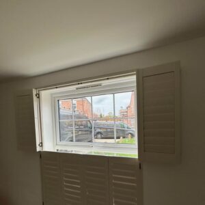 cream tier on tier shutters