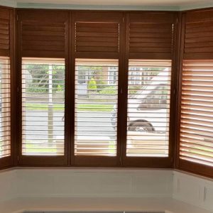 brown wooden shutters