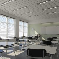 commercial blinds in school classroom