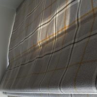 checked Roman blinds