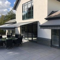 modern grey patio awnings