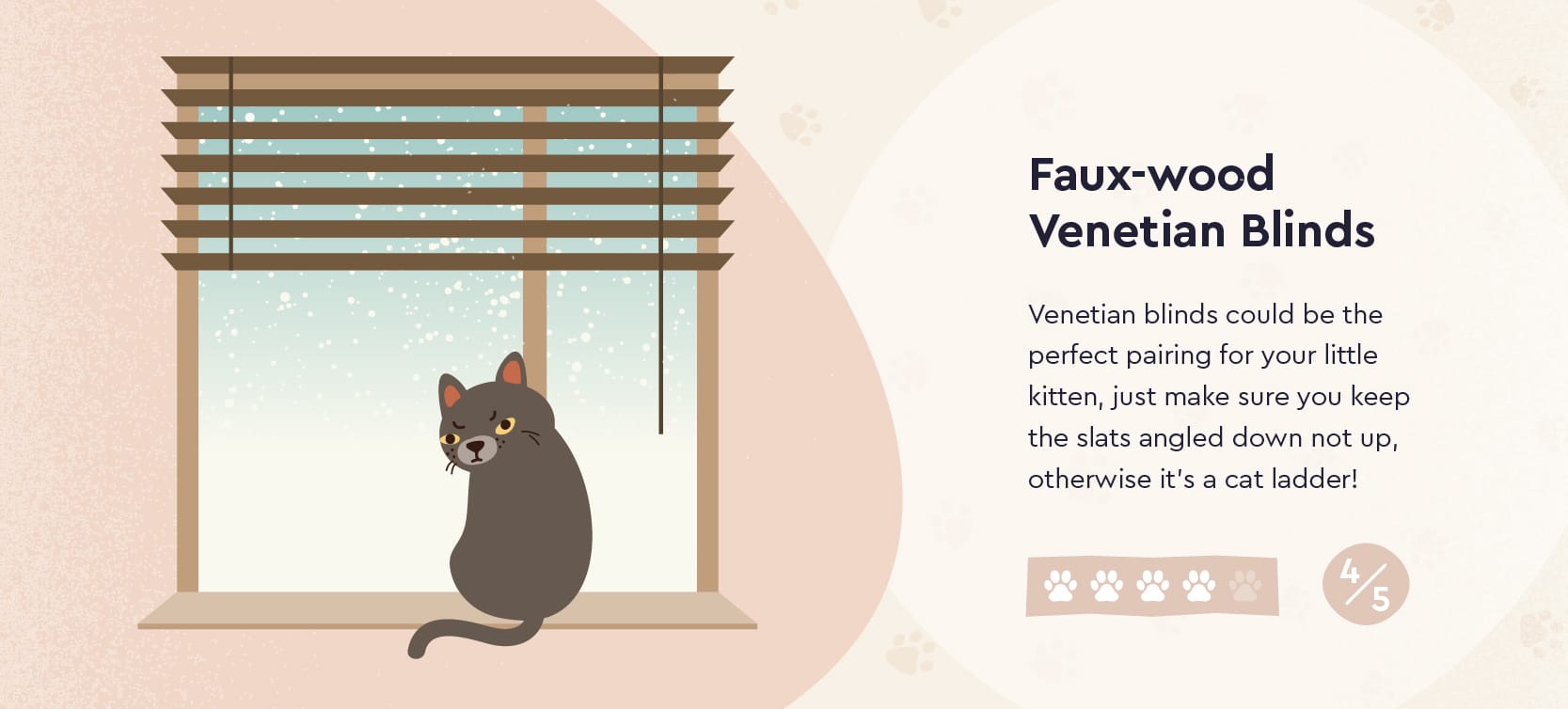 Faux Wood Venetian Blinds and Cats
